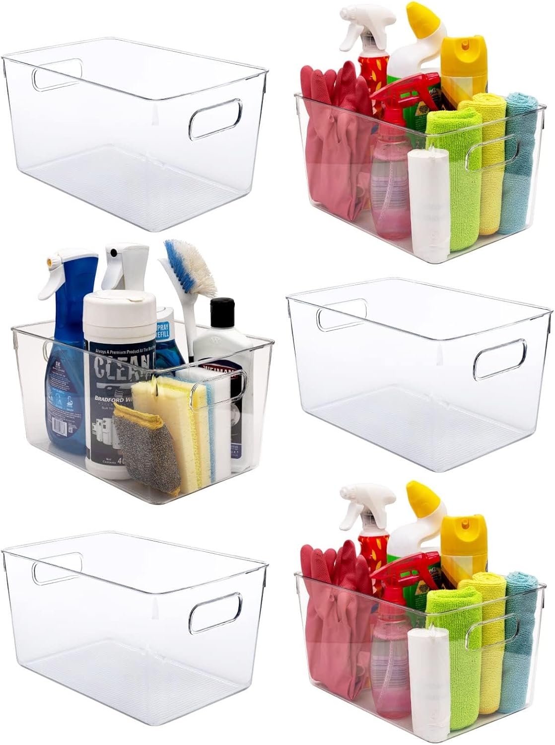 Clear Plastic Storage Bins, Perfect for Kitchen Organization or Pantry Organization and Storage