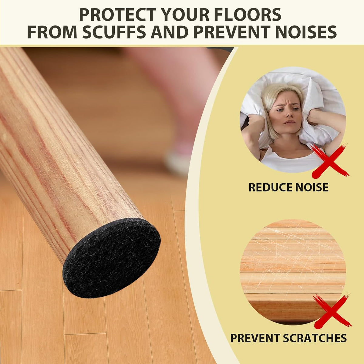 Ezprotekt 330 Pcs Felt Furniture Pads for Hardwoods Floors, Self Adhesive Cuttable Chair Felt Pads