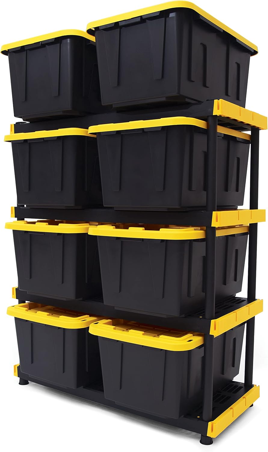 CX Black & Yellow®, Shelving Unit and Heavy Duty Storage Containers, Extremely Durable® (Shelf + 27