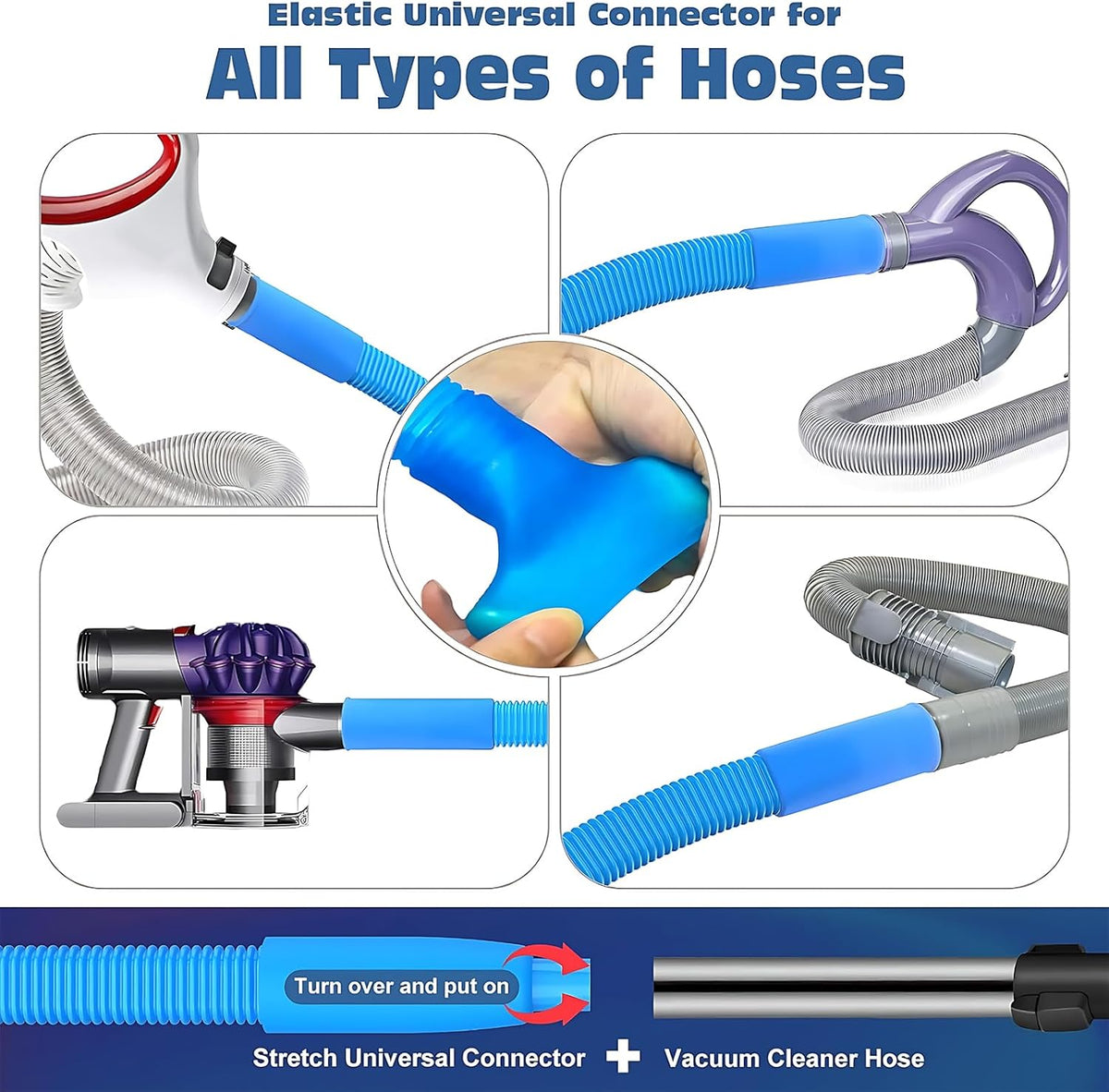 Upgraded Dryer Vent Cleaner Kit: Universal Vacuum Hose Attachment for Lint Removal |Fits All