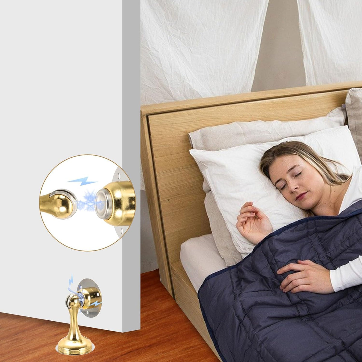 MECCANIXITY Magnetic Door Stoppers Stainless Steel Door Stops, Wall Floor Mounted Doors Holder Keep