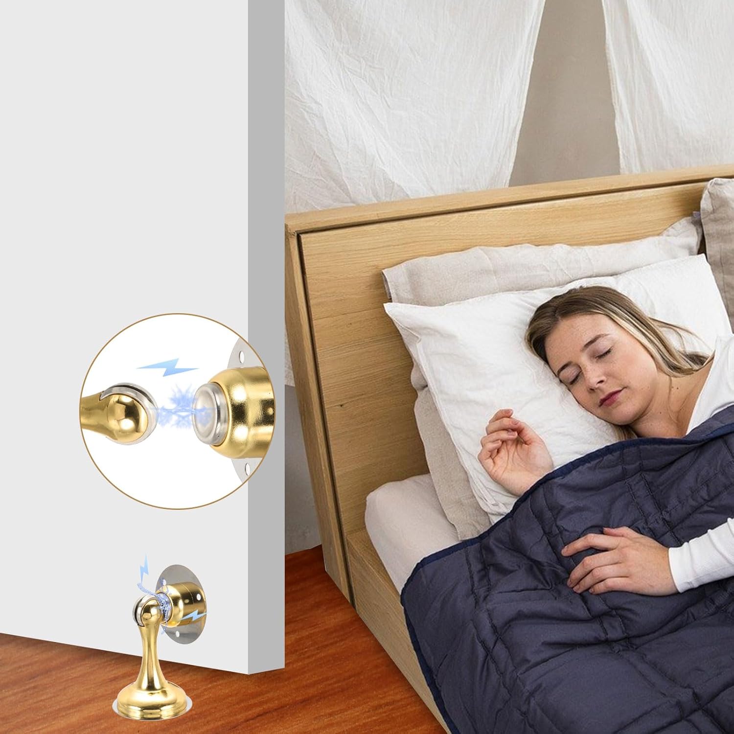 MECCANIXITY Magnetic Door Stoppers Stainless Steel Door Stops, Wall Floor Mounted Doors Holder Keep