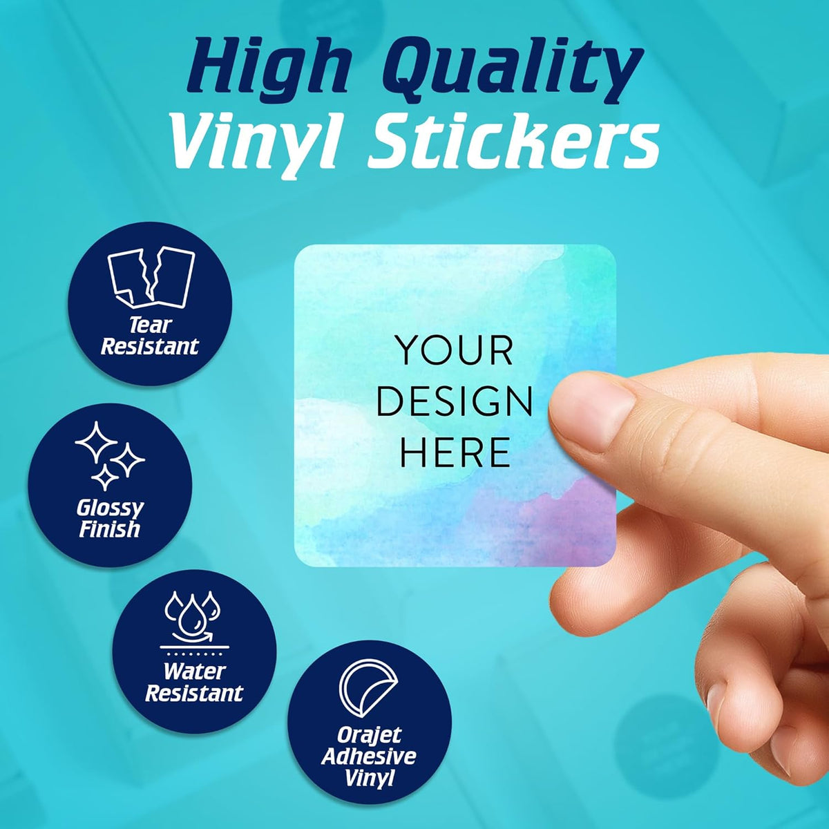 100 Custom Vinyl Stickers - Upload Your own Image, Text, Design, Logo - Personalized Logo Labels