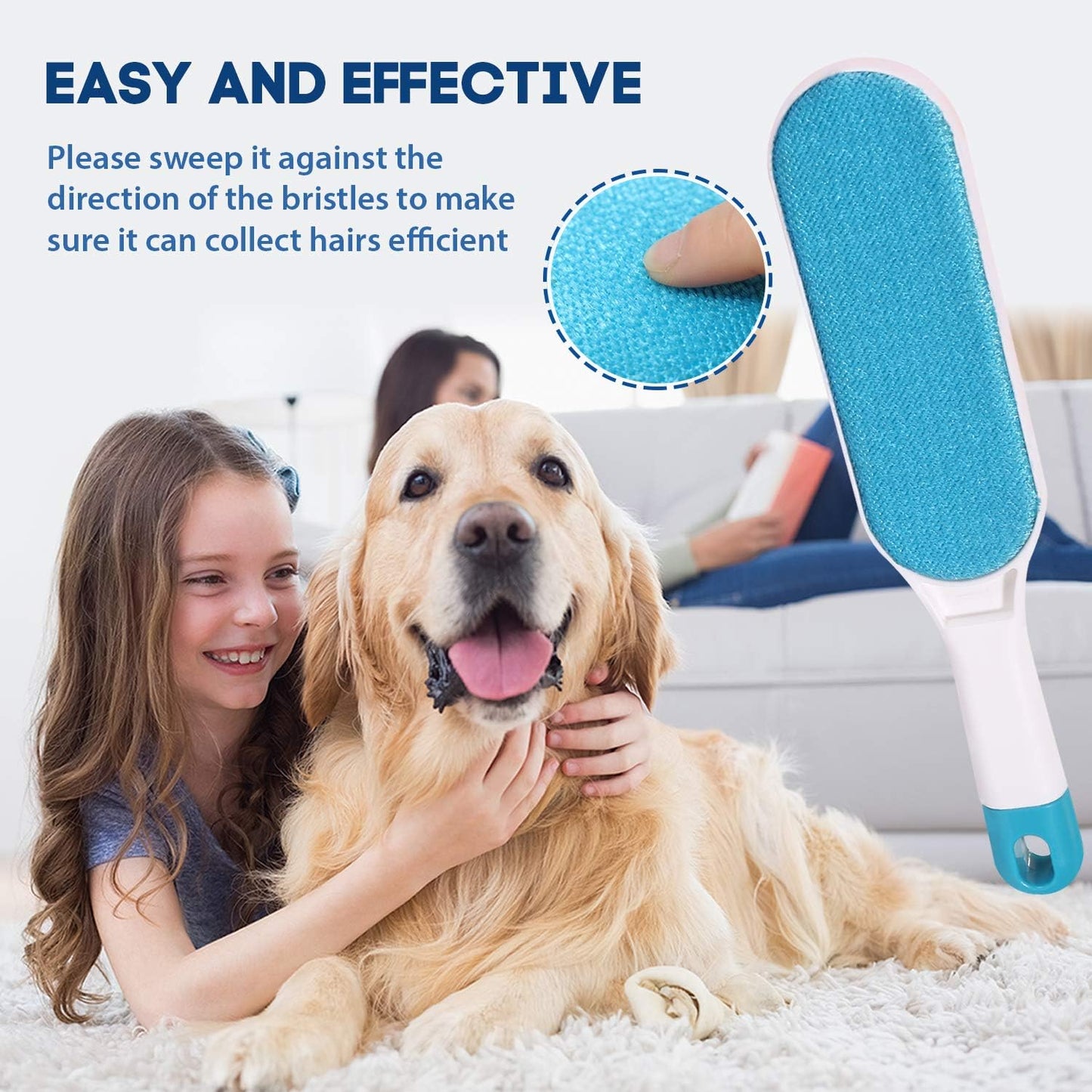 Pet Hair Remover for Clothes: Reusable Dog Cat Fur Lint Removal Brush for Clothes Furniture Couch
