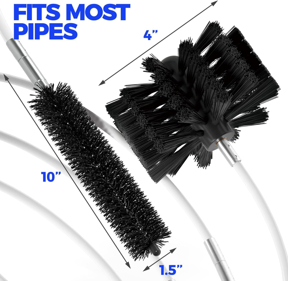 Holikme 16 Feet Dryer Vent Cleaner Kit, Lint Remover,Fireplace Chimney Brushes, Extends Up to 16