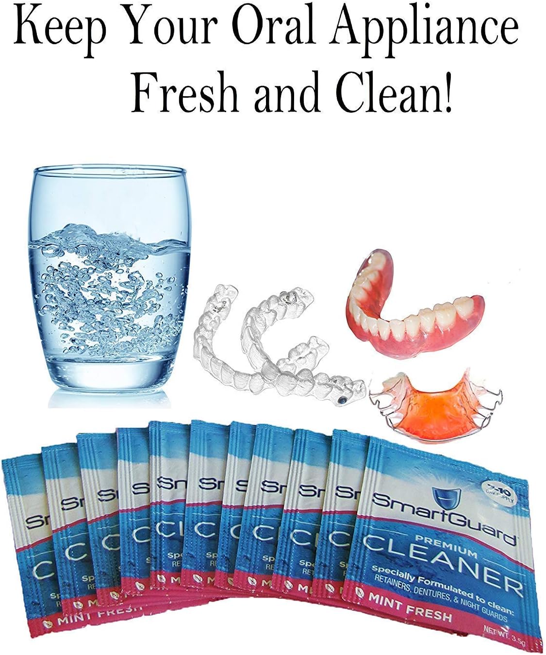 SmartGuard Premium Cleaner Crystals –(110 Cleanings)- Removes Stain, Plaque & Bad Odor from