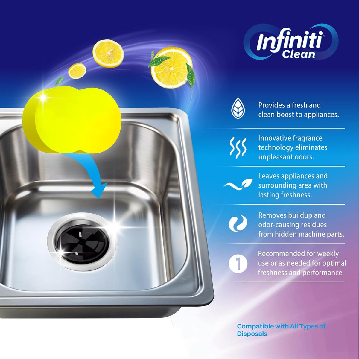 Garbage Disposal Cleaner and Deodorizer Tablets - Kitchen Sink Cleaner and Deodorizer, Septic Safe