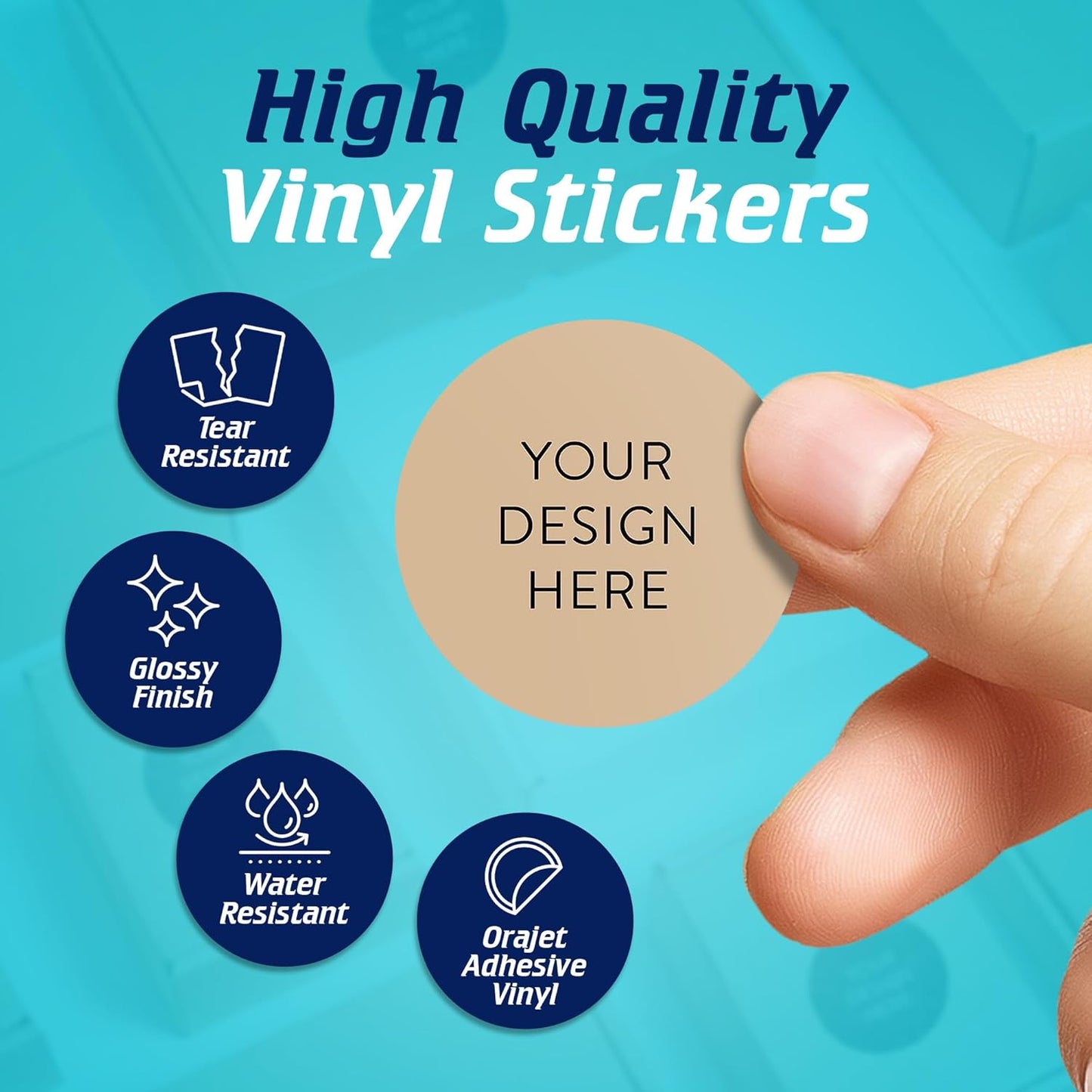 100 Custom Vinyl Stickers - Upload Your own Image, Text, Design, Logo - Personalized Logo Labels