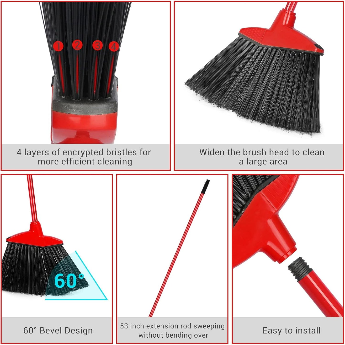 WILLBOND 20 Pcs Heavy Duty Broom Outdoor Indoor Commercial Angle Brooms Bulk for Courtyard Garage