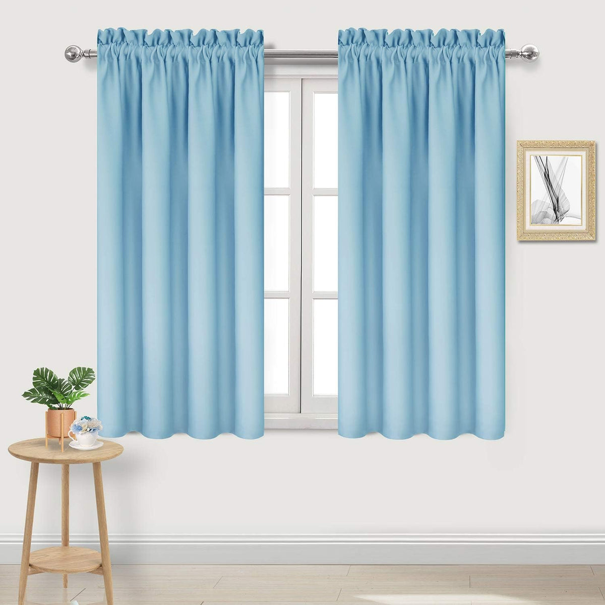 DWCN Blackout Curtains Room Darkening Thermal Insulated Bedroom Curtains Window Treatments, 42 x 45