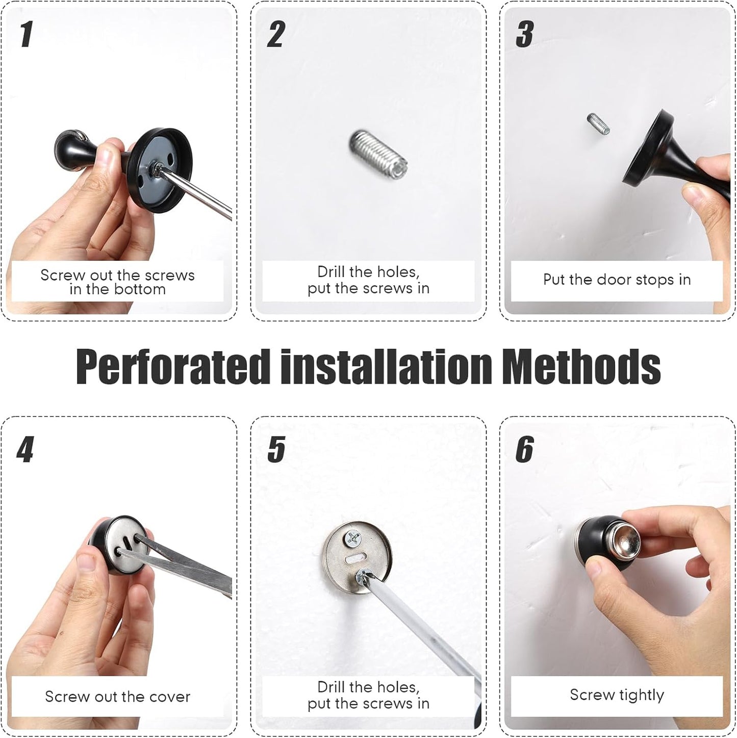 16 Pcs Magnetic Door Stoppers Stainless Steel Door Stops Magnetic Catch Holder with Screws for Wall