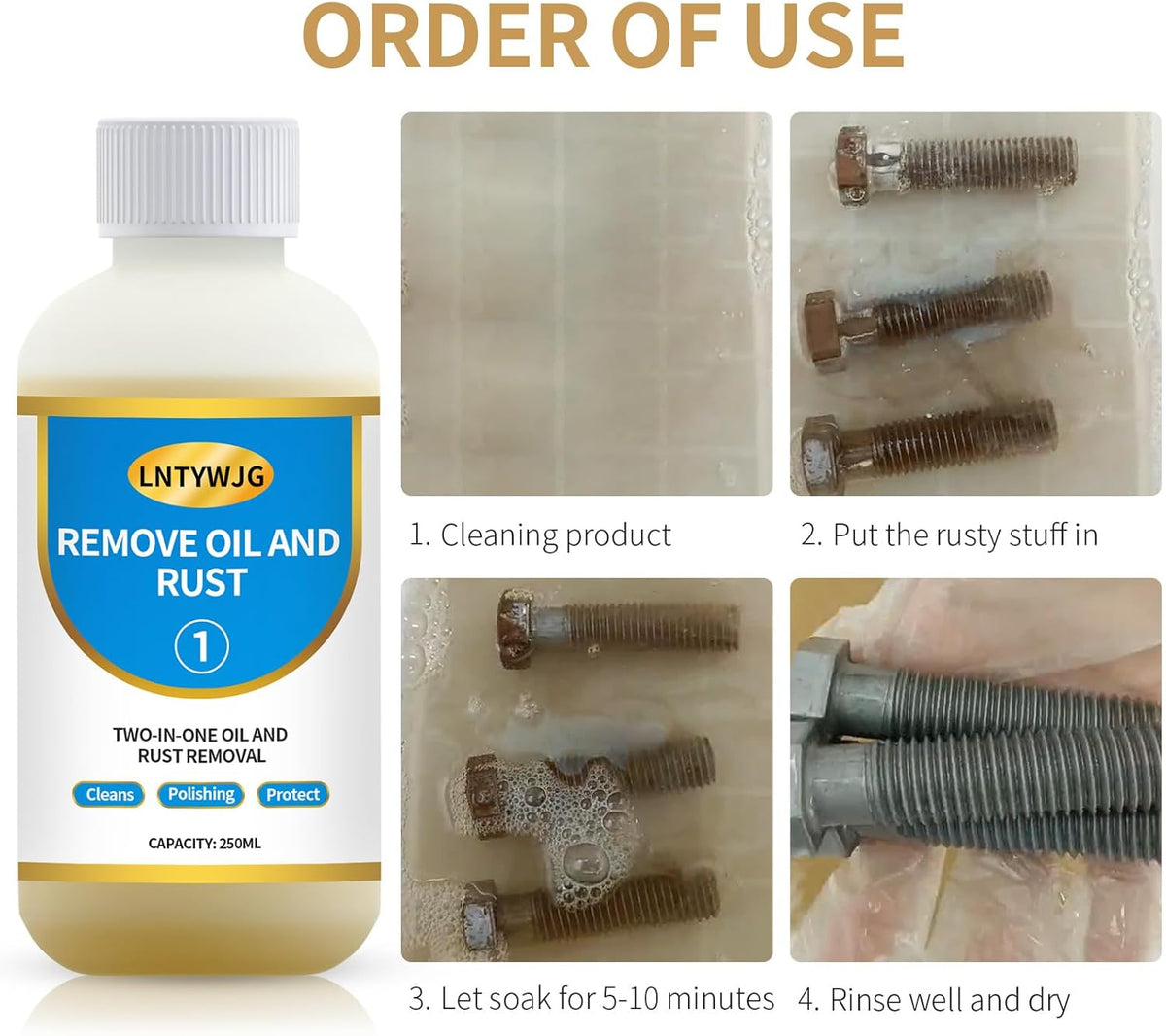 Industrial Strength Rust Remover, Penetrating Rust Removal for Steel, Stainless Steel, Wrought