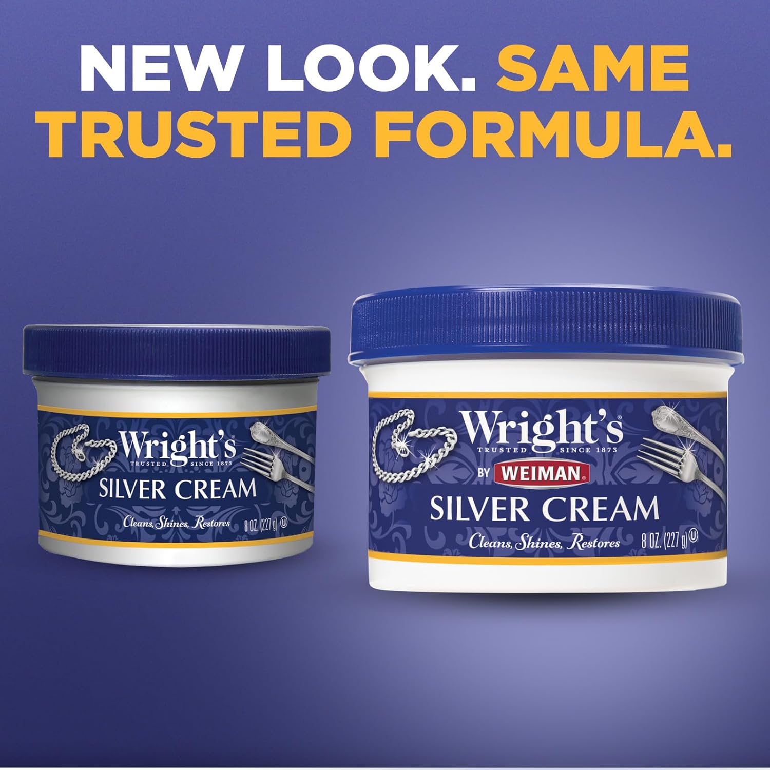 Wright's by Weiman Silver Cleaner and Polish Cream with Polishing Cloth, Ammonia-Free, Gently Clean