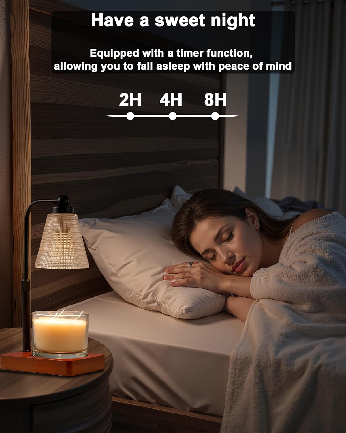 Candle Warmer Lamp - Electric Candle Warmer with Timer, Adjustable Height & Brightness, 2