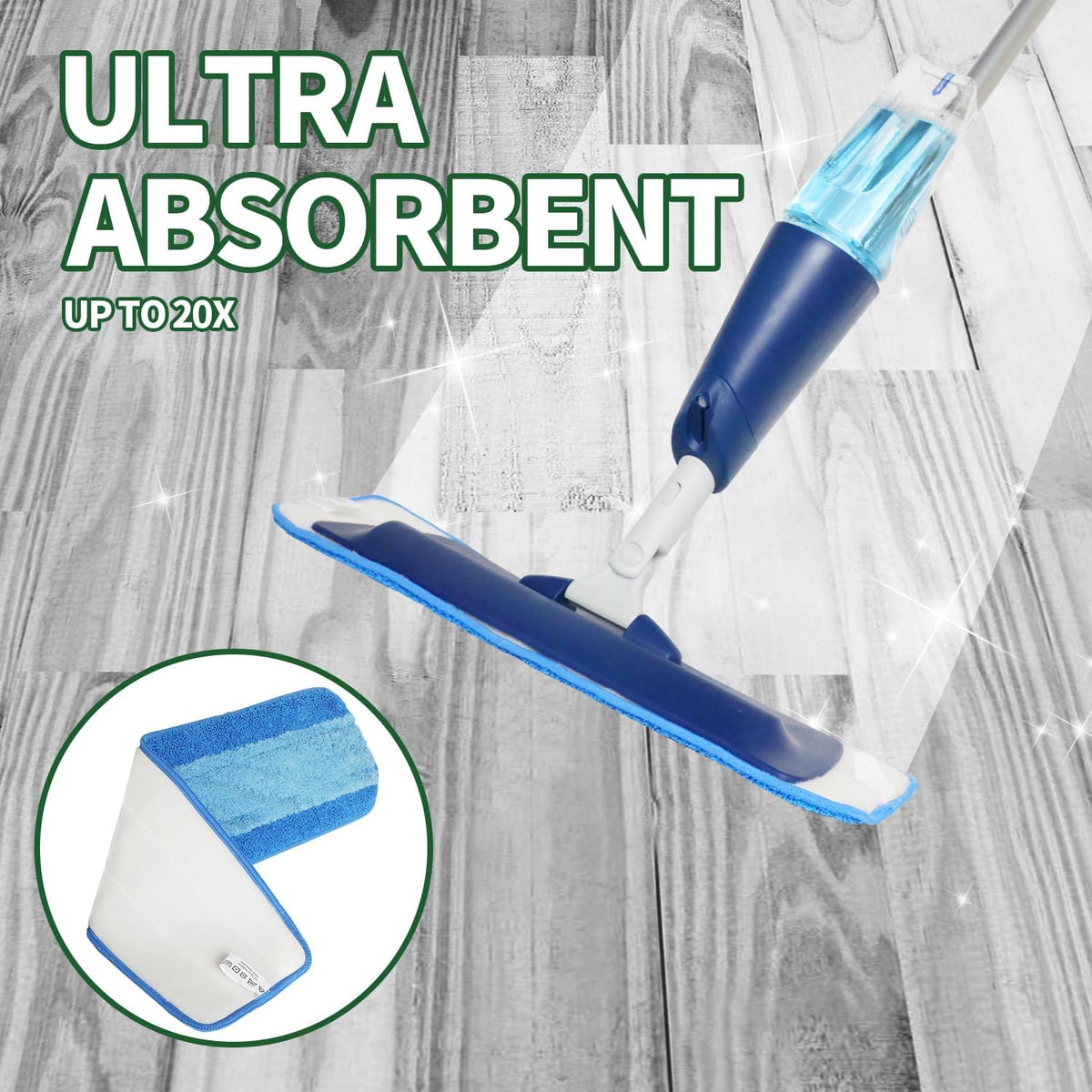 10 Pack Microfiber Cleaning Pads for Bona Mop, Reusable Microfiber Mop Pads for 18 Inch Mop