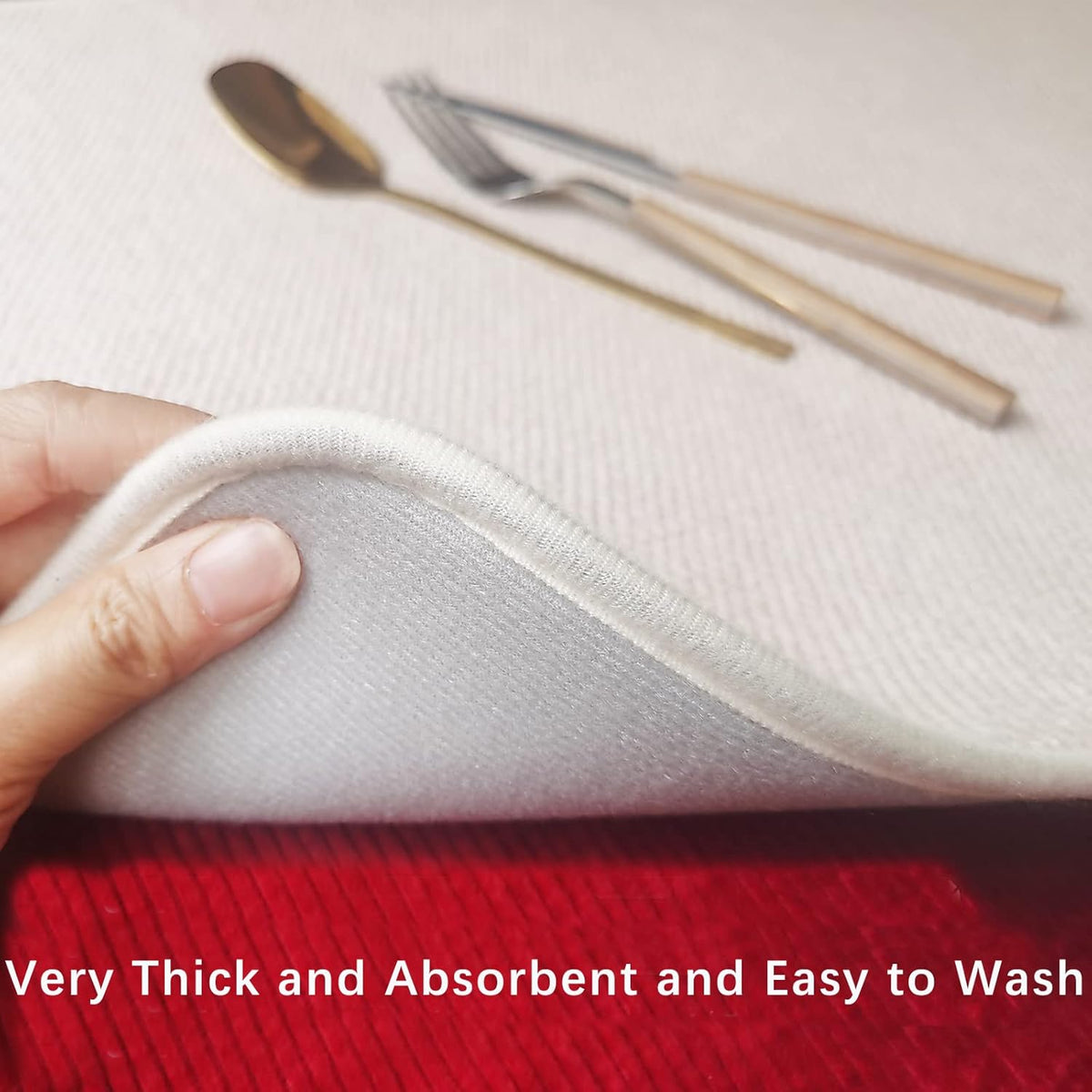Dish Drying Mats for Kitchen Counter, 2 Pack Dish Drying Pads Dish Rack Mat Drying Pink Kitchen Mat