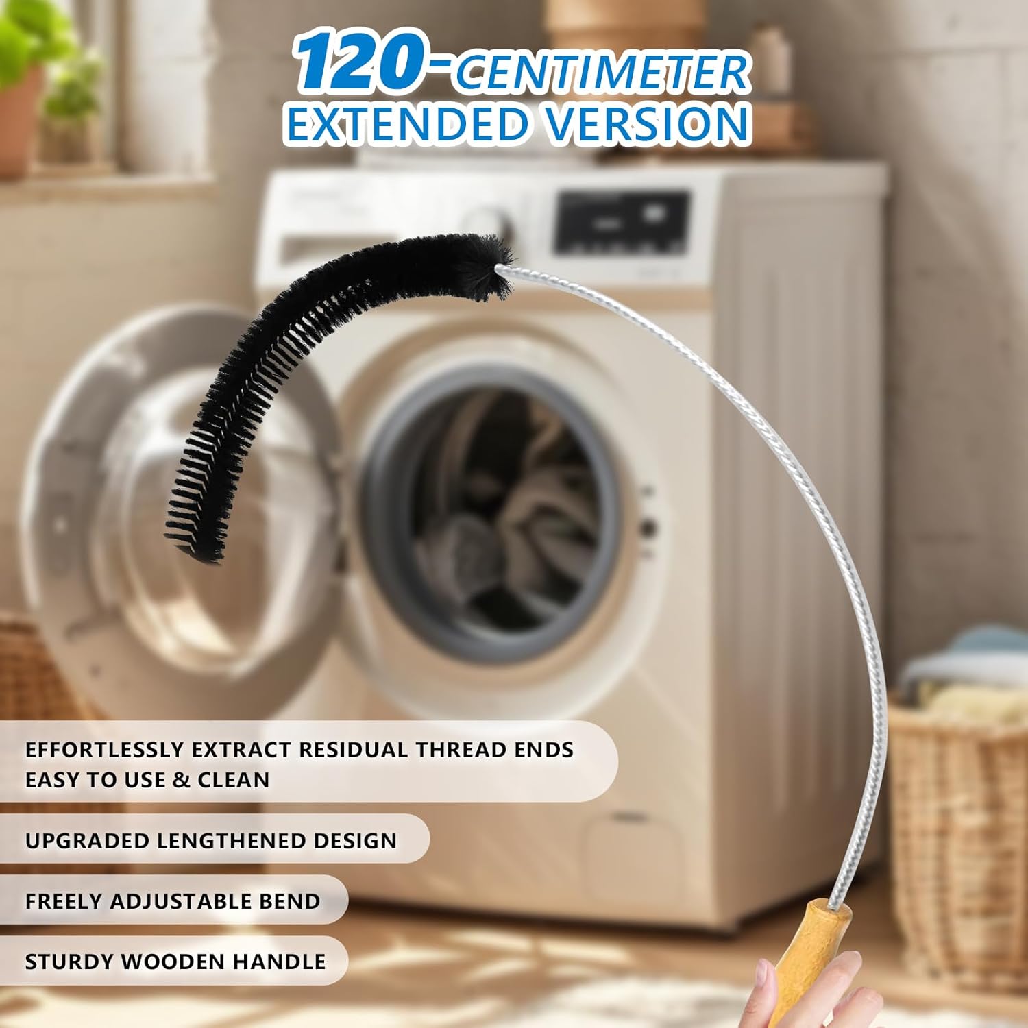 Dryer Lint Brush Vent Cleaner Tool 47.2 Inch Extra Long Flexible for Lint Trap Cleaning Tool Home
