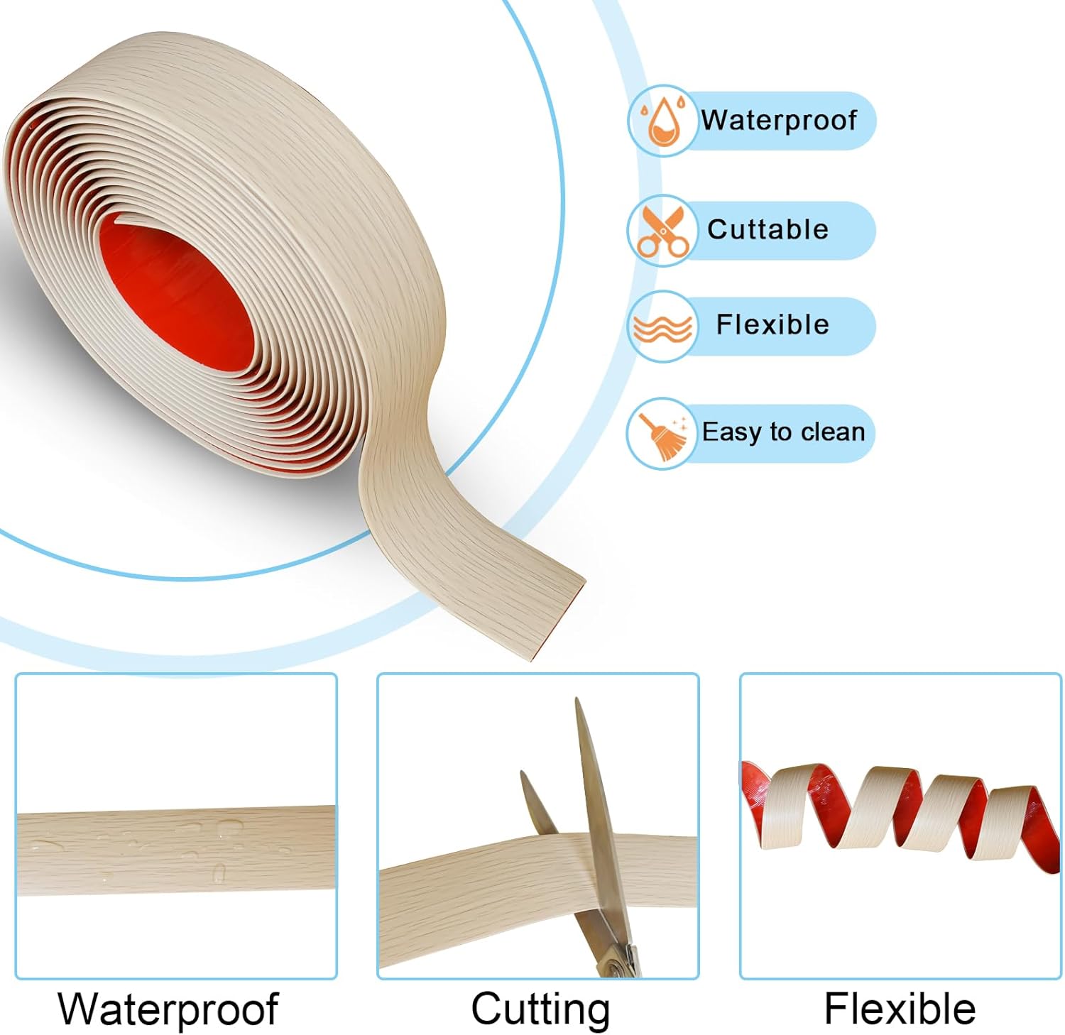 Floor/Door Flat Transition Strip & Self Adhesive Floor Vinyl Floor Edge Trim Laminate Floor Gap