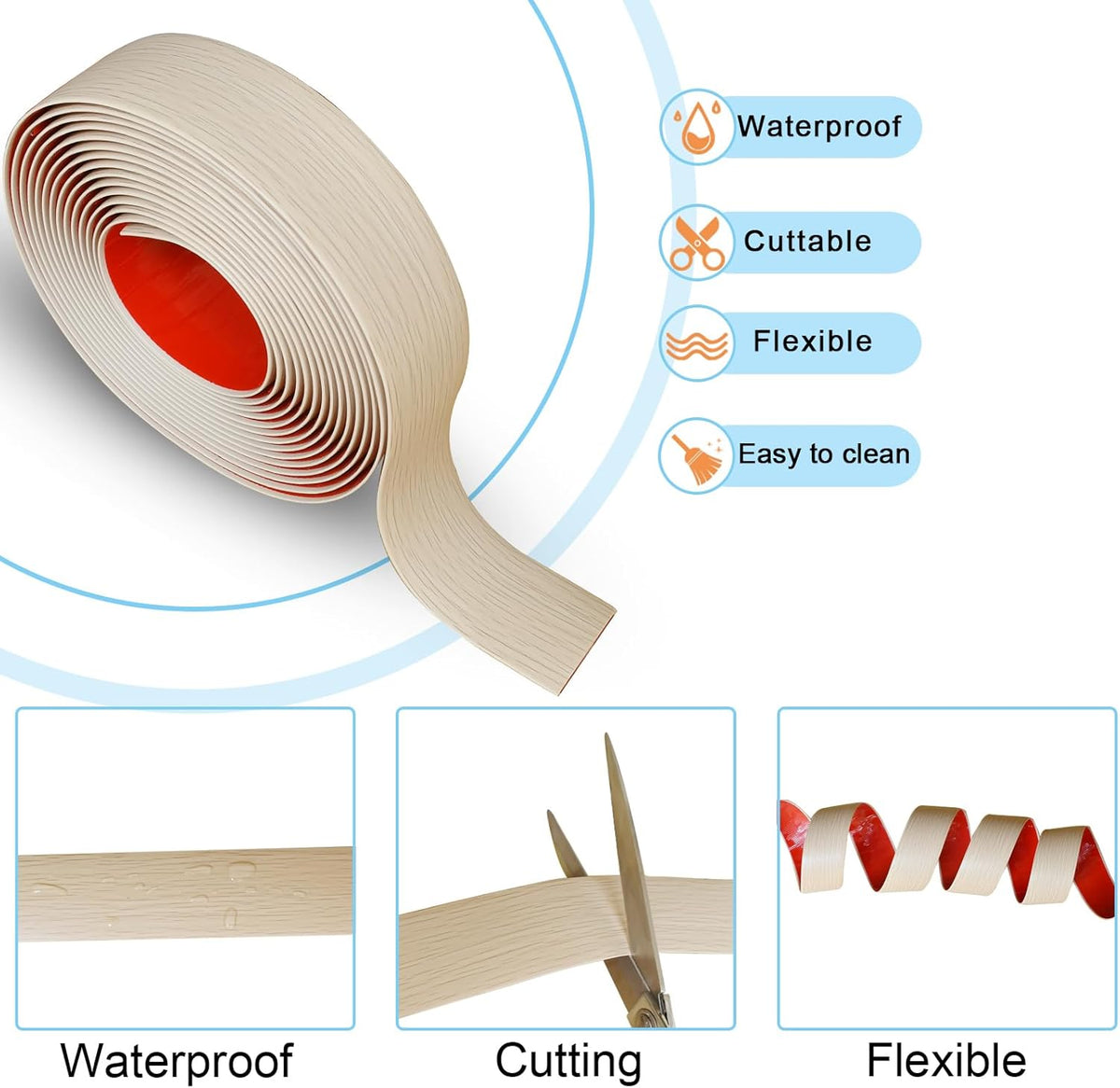 Floor/Door Flat Transition Strip & Self Adhesive Floor Vinyl Floor Edge Trim Laminate Floor Gap