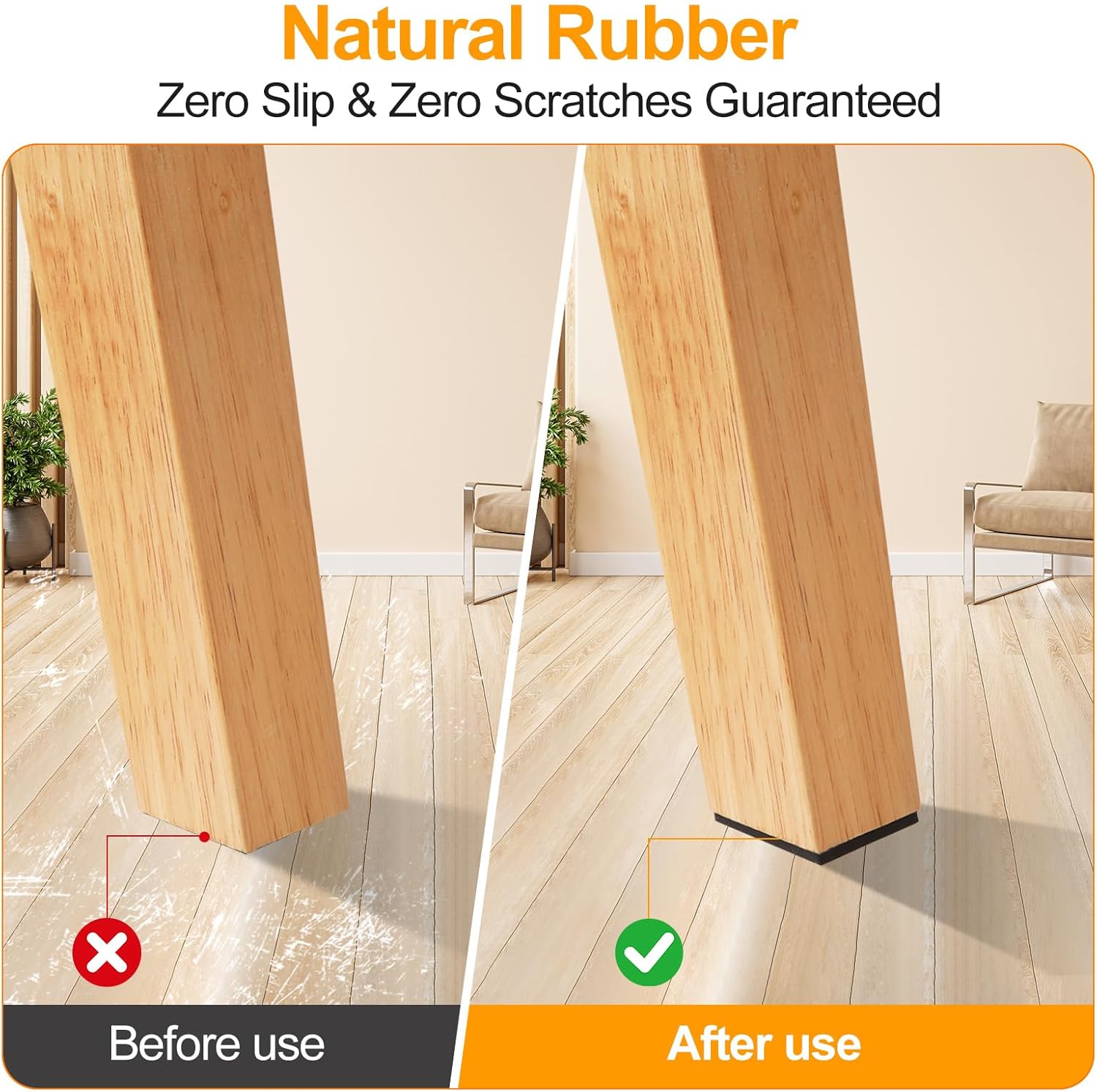 CHUNZEXI Non Slip Furniture Pads - 16 Premium Furniture Grippers Self Adhesive Rubber Furniture