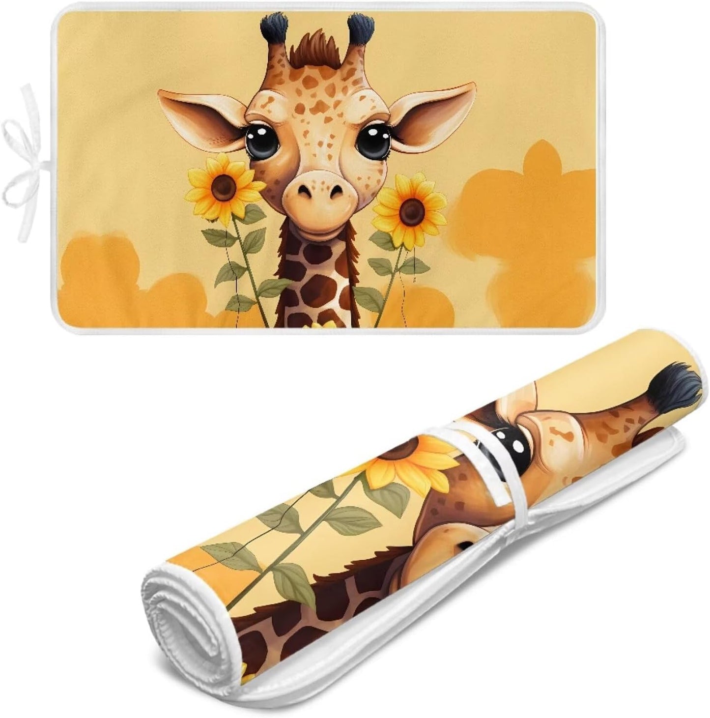 Funny Ironing Mat Portable Giraffe Ironing Pad for Steam Pressing on Tabletop or Bed,Heat Resistant