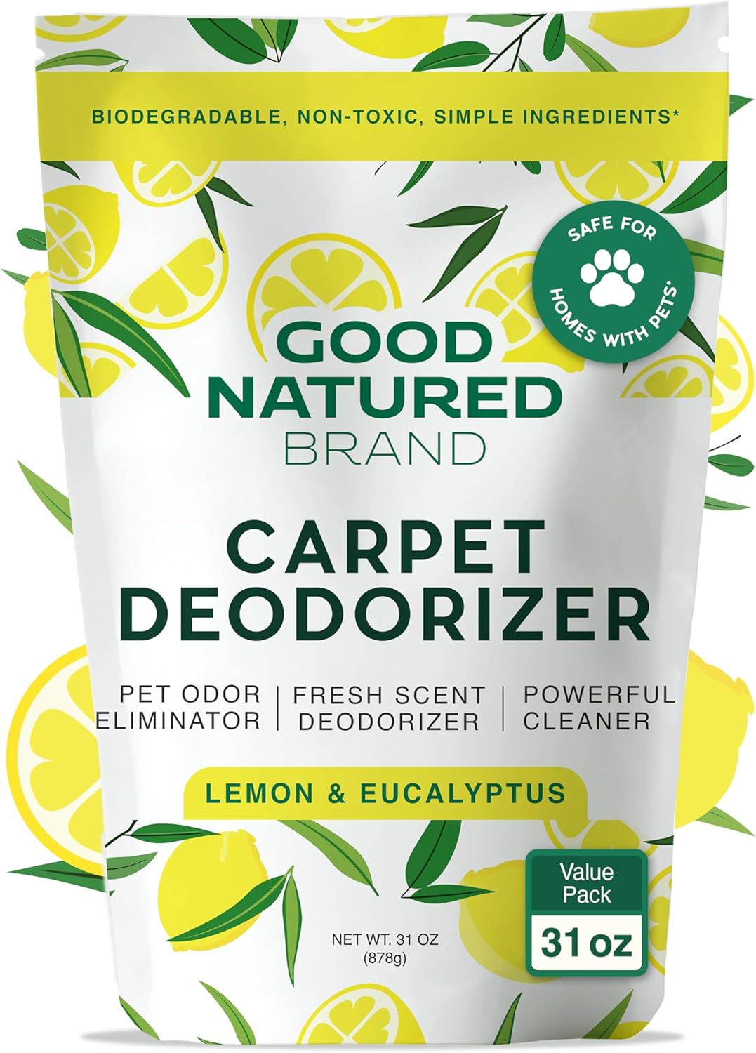 Good Natured Brand | Carpet Deodorizer & Freshener Powder | 31 oz Pet Odor Eliminator for Strong
