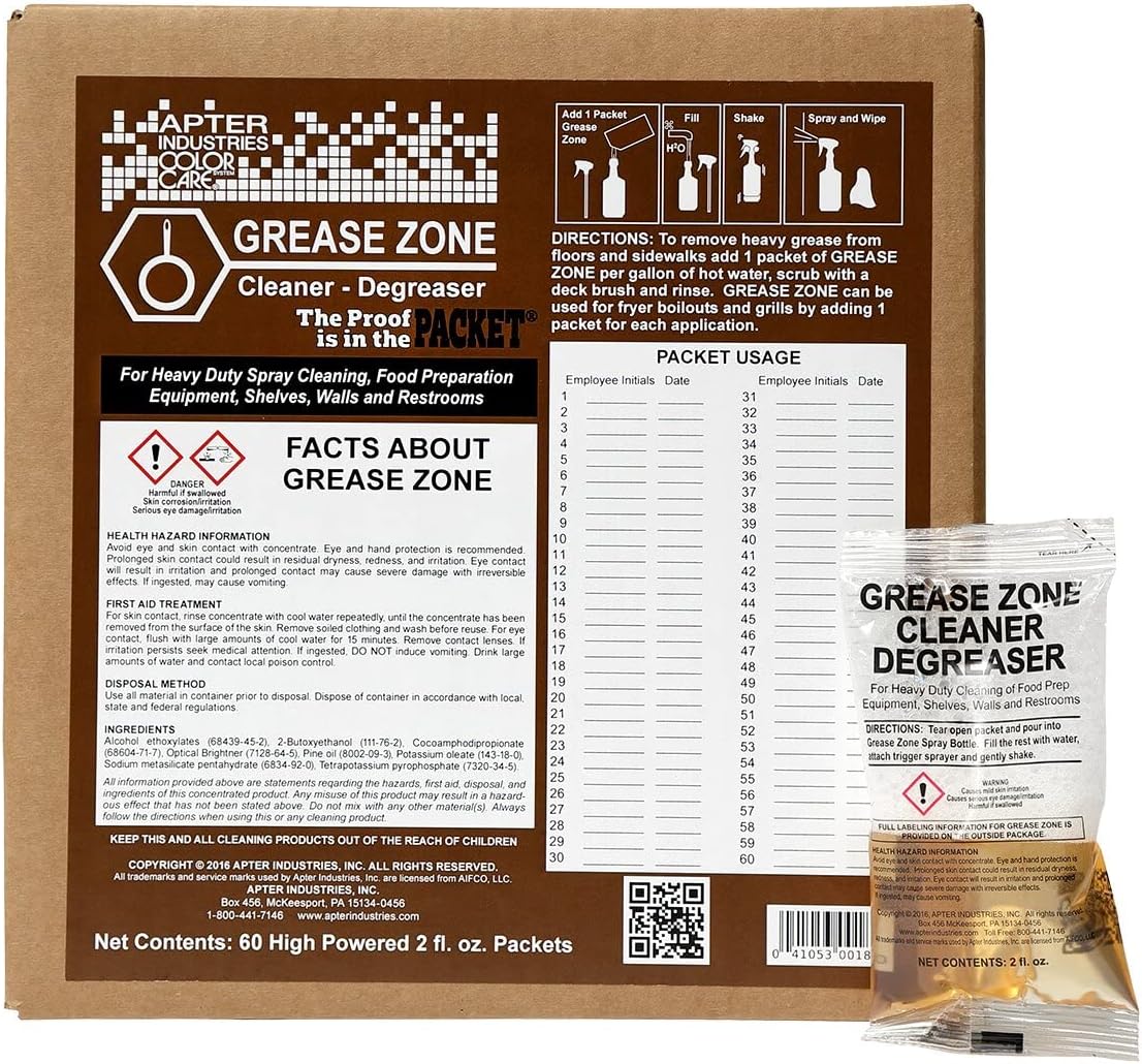 Grease Zone, Food Safe Cleaner and Degreaser, for Heavy Duty All Purpose Cleaning, Food Prep