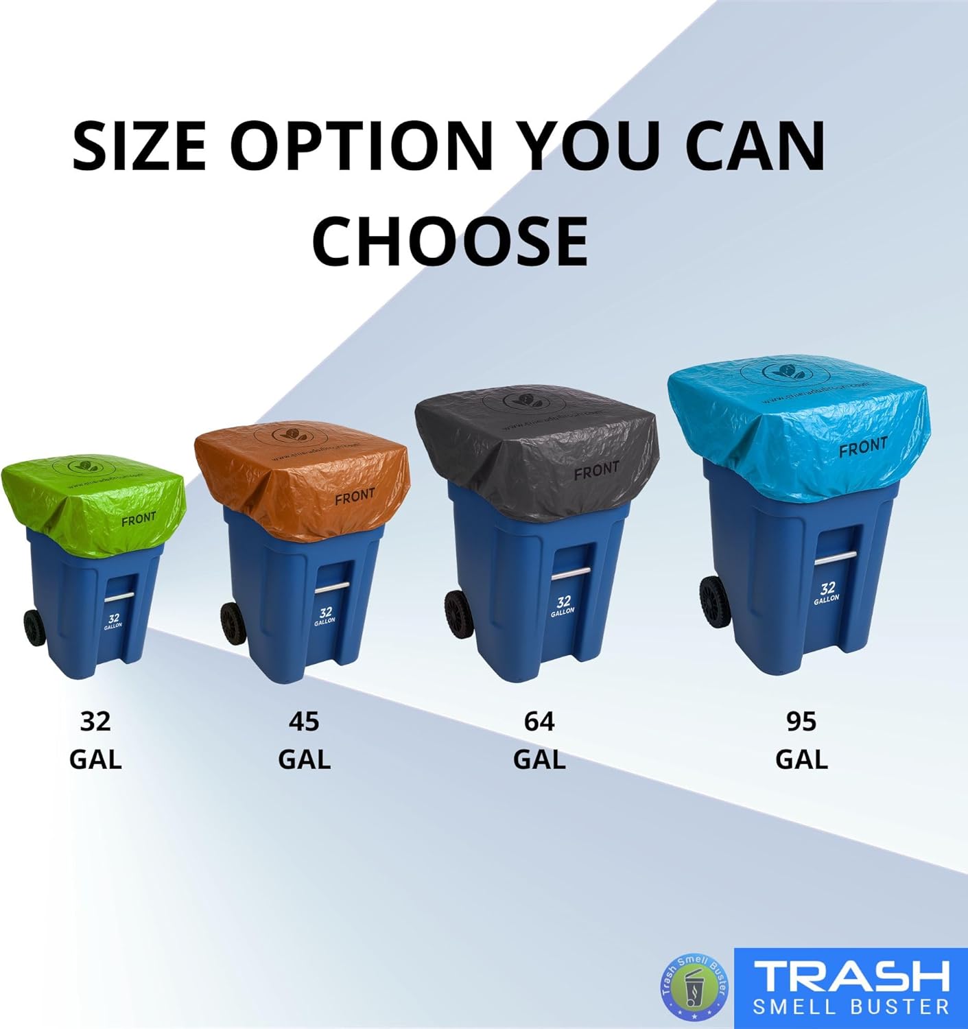 Outdoor Trash Can Cover Odor Eliminating Bag with Elastic Band Lemon Scented Durable 64 Gallon 3
