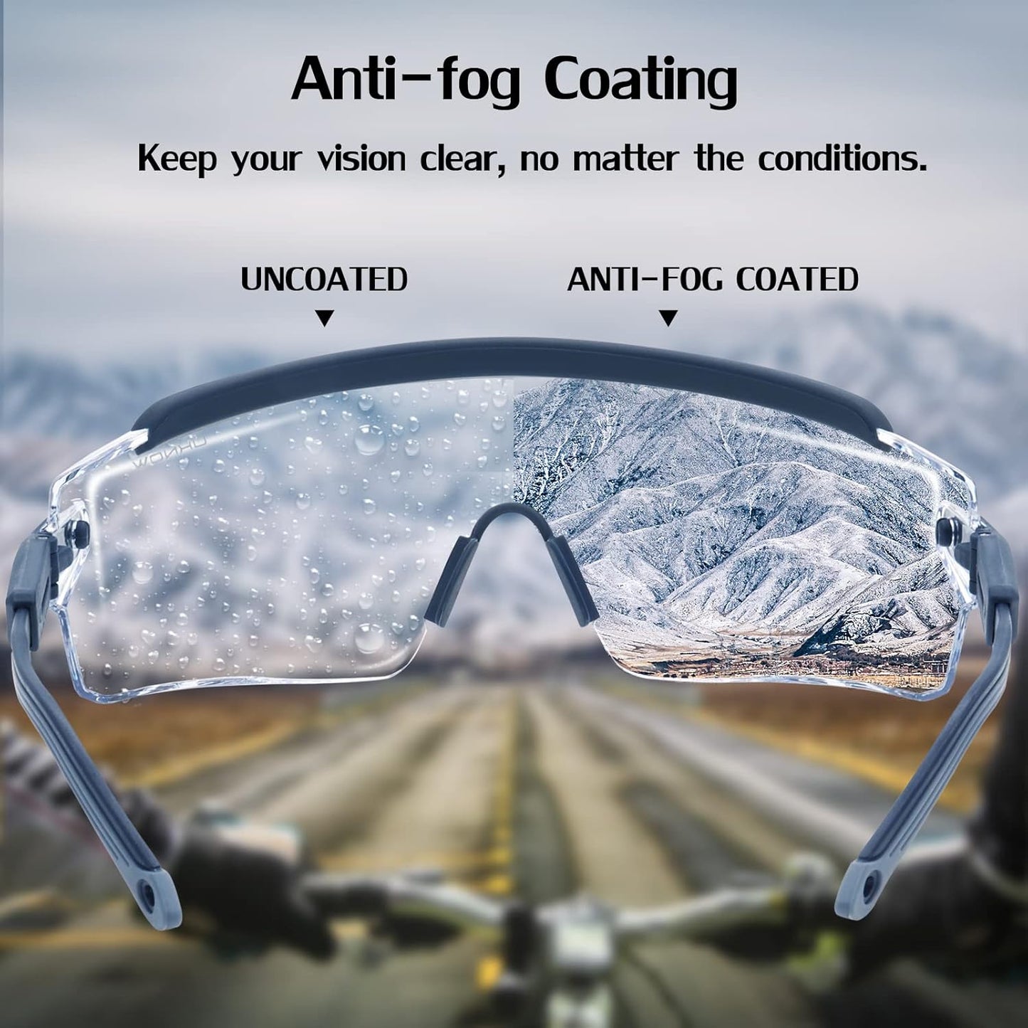 UKNOW Safety Goggles Over Glasses, Safety Glasses Anti Fog Wraparound Eye Protection, Protective