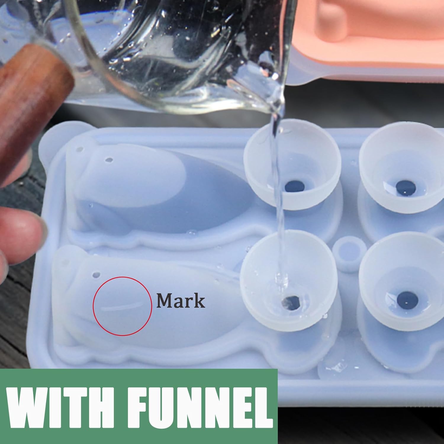 3D Labrador Dog Ice Cube Mold, Admaison Ice Cube Tray with Funnel for Cocktails, Bourbon,Brandy