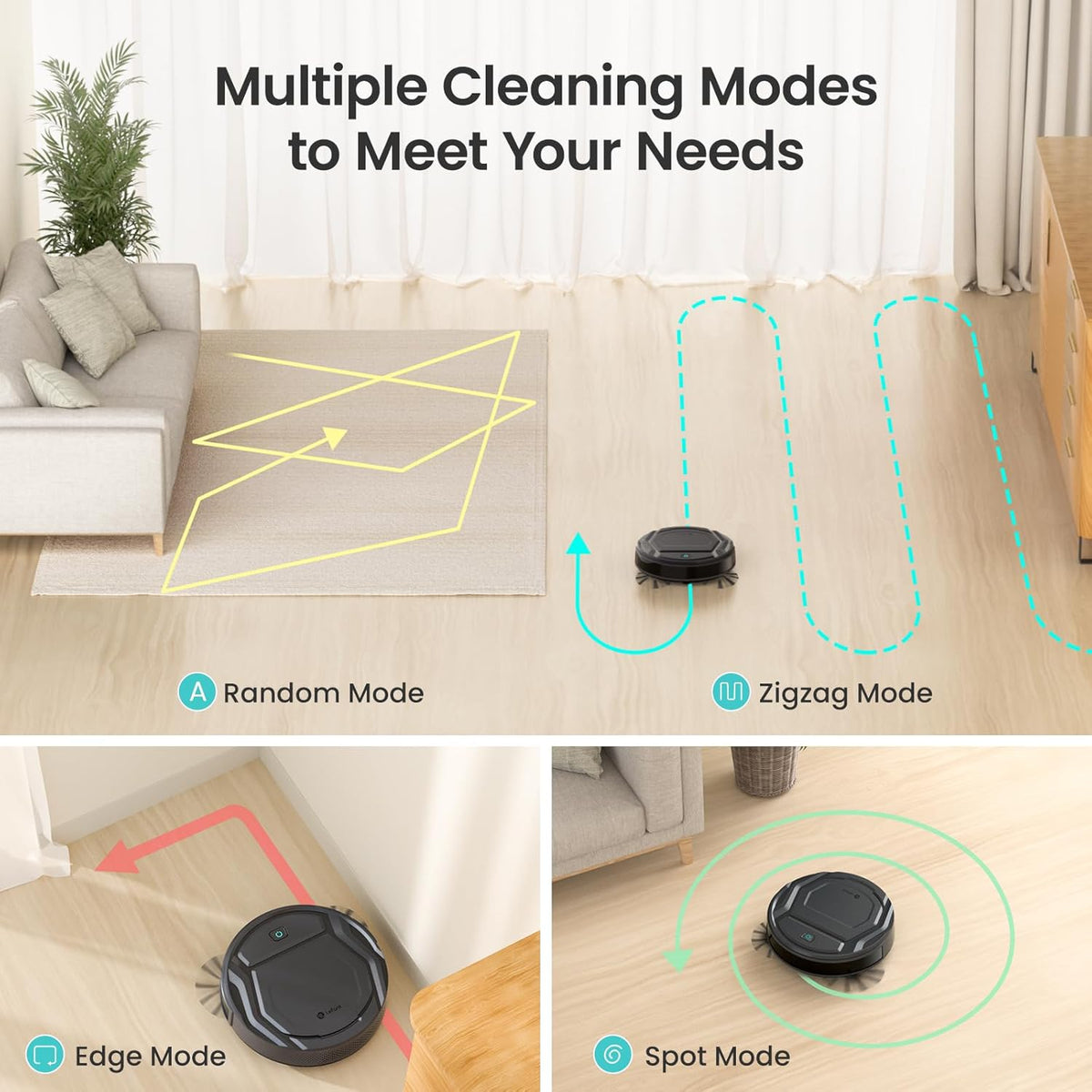 Lefant M210P Robot Vacuum, Powerful Suction, Quiet, Ultra-Slim, 120 Mins Runtime, Self-Charging