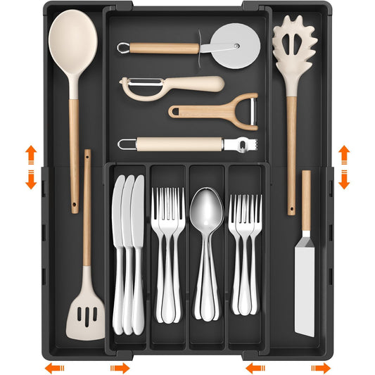 Lifewit Expandable Silverware Drawer Organizer, Utensil Tray for Kitchen