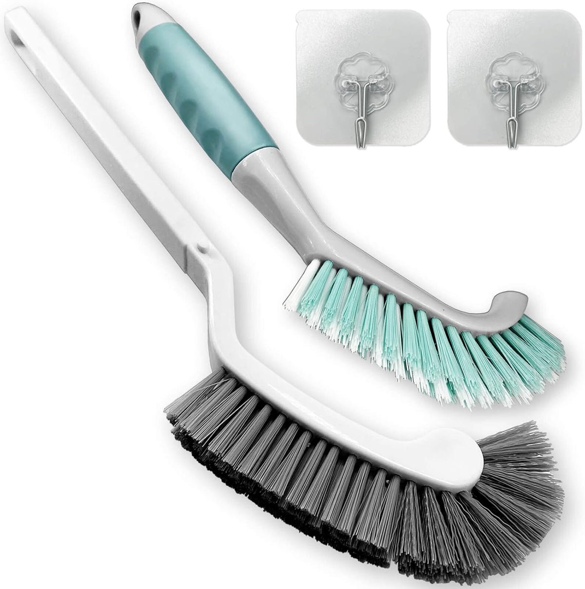 2Pcs Cleaning Brushes, Multi-Purpose Right Angle Brush Scrubbing Kitchen Bathroom Deep Cleaning