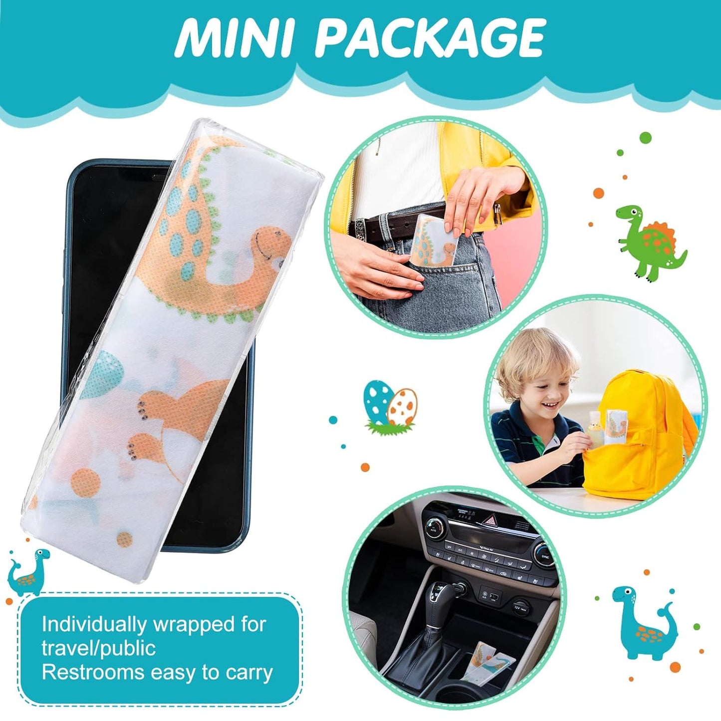 50 Packs Disposable Toilet Seat Covers Extra Large Individually Wrapped for Kids and Adults
