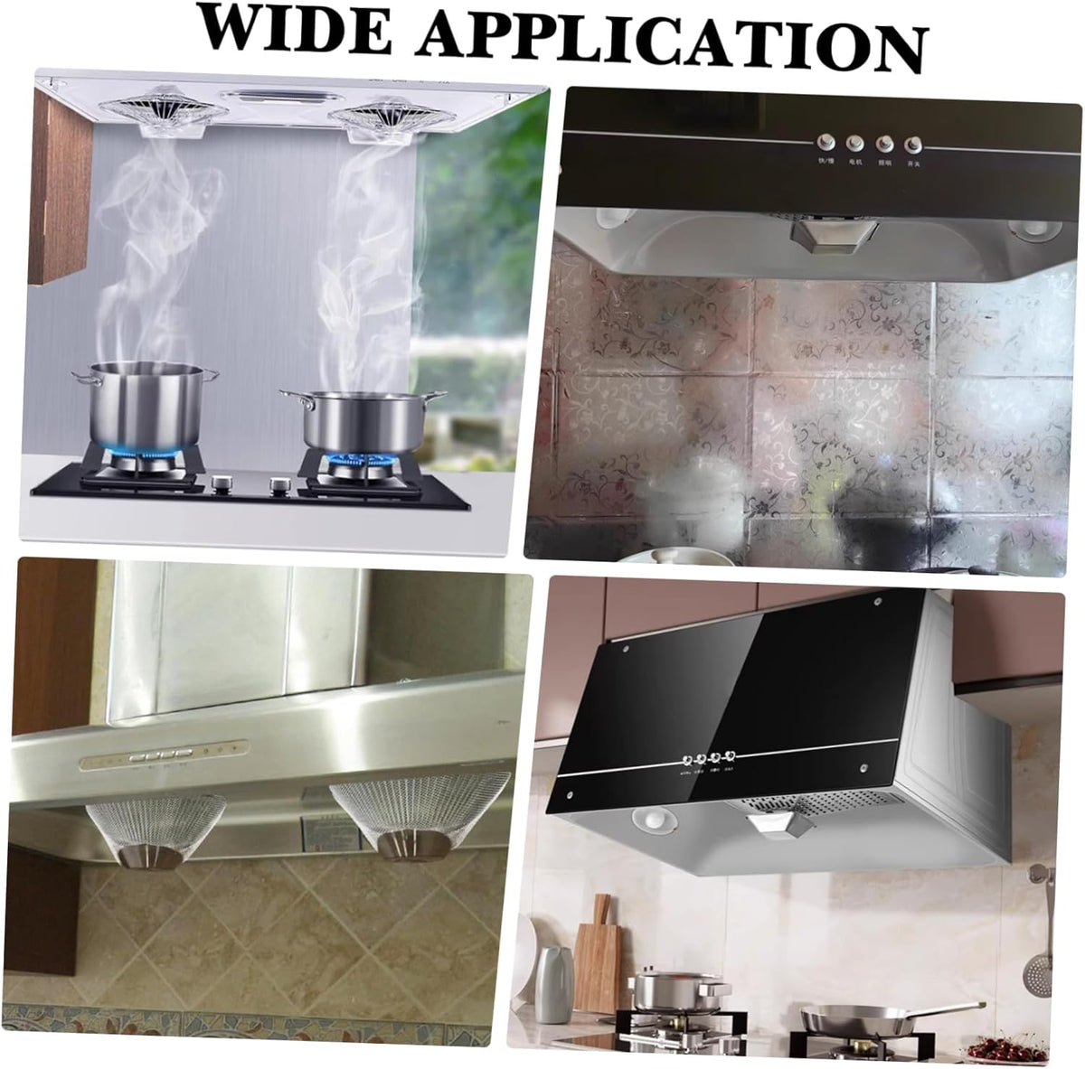 10pcs Range Hood Grease Mesh Filters Bowl Shaped Kitchen Vent Screen Replacement Nets for Home and