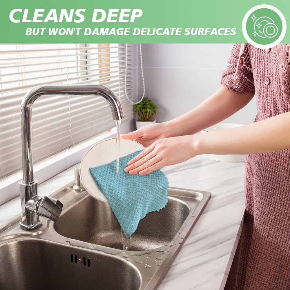 SINLAND Microfiber Dish Cloth for Washing Dishes Rags Best Kitchen Washcloth Cleaning Cloths with