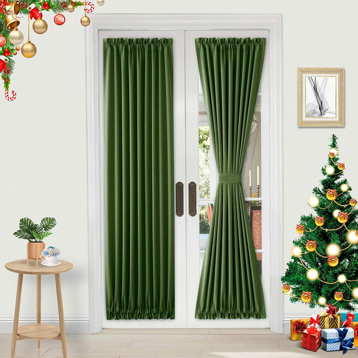 DWCN French Door Curtains – Rod Pocket Thermal Blackout Curtain for Window/Patio