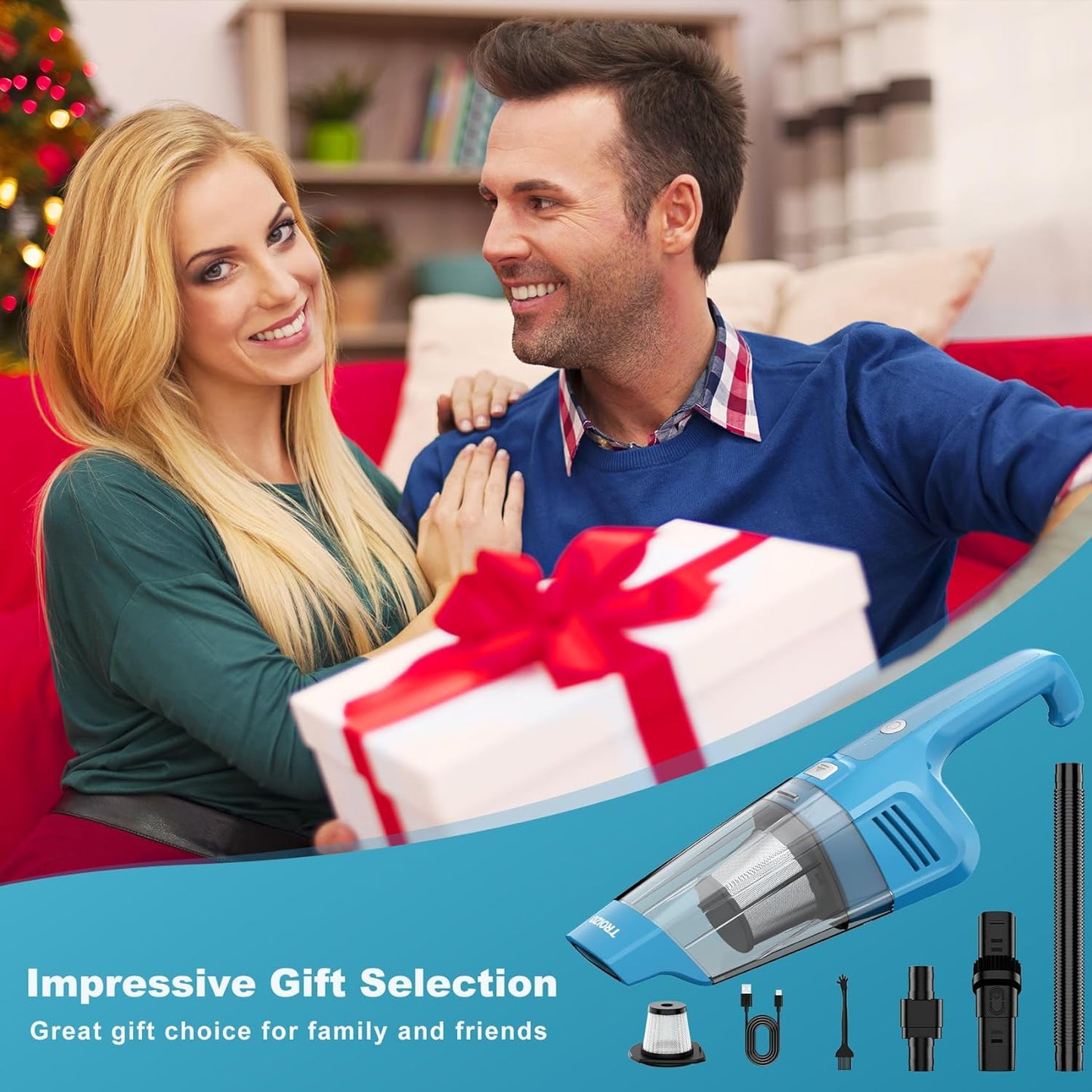 Handheld Vacuum Cordless, 14500PA Powerful Suction Hand Held Vacuum Cleaner with Brushless Motor