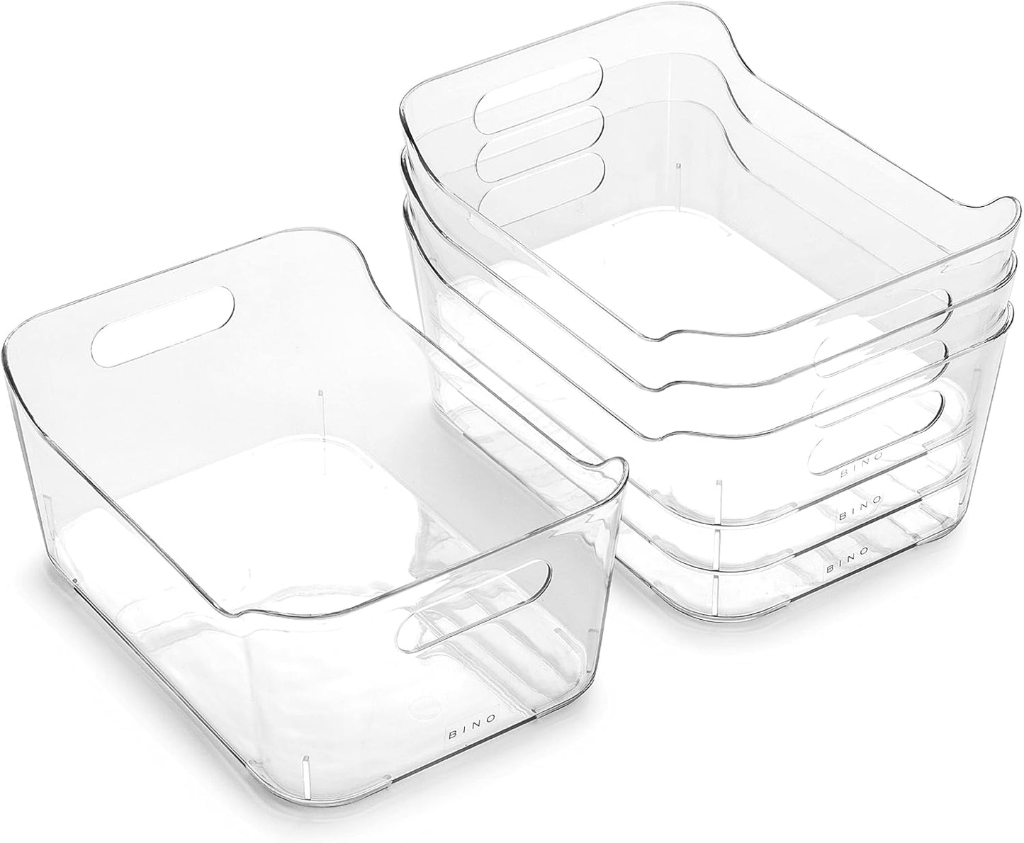 BINO | Plastic Organizer Bins, Small - 4 Pack | The SOHO Collection | Multi-Use Plastic Bin |