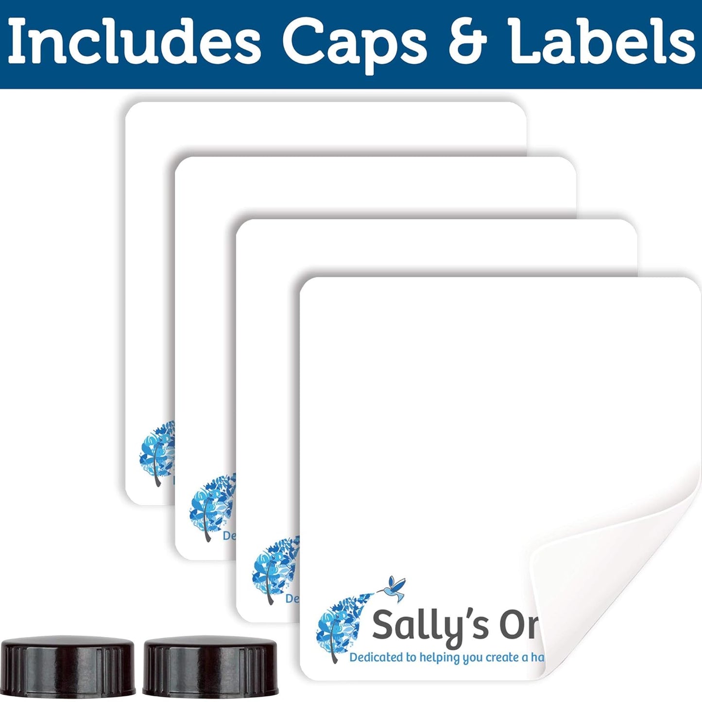 Sally's Organics Empty Amber Glass Spray Bottles - 2 Pack - Large 16oz Refillable Bottle for is