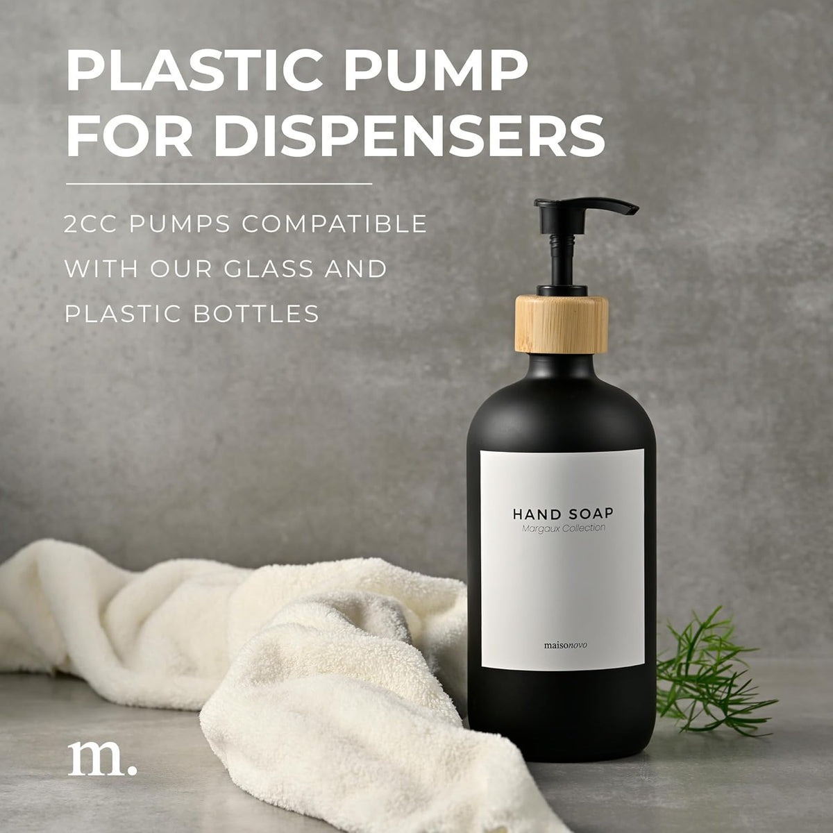 MaisoNovo Soap Pump Replacement - 2X Black Bamboo Pumps - Pump Dispenser - Soap Dispenser Pump