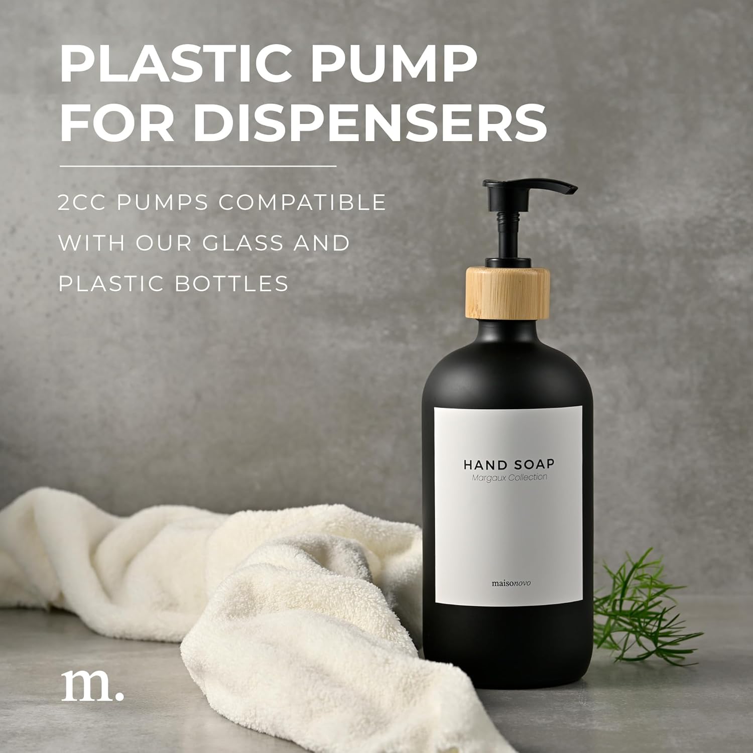 MaisoNovo Soap Pump Replacement - 2X Black Bamboo Pumps - Pump Dispenser - Soap Dispenser Pump