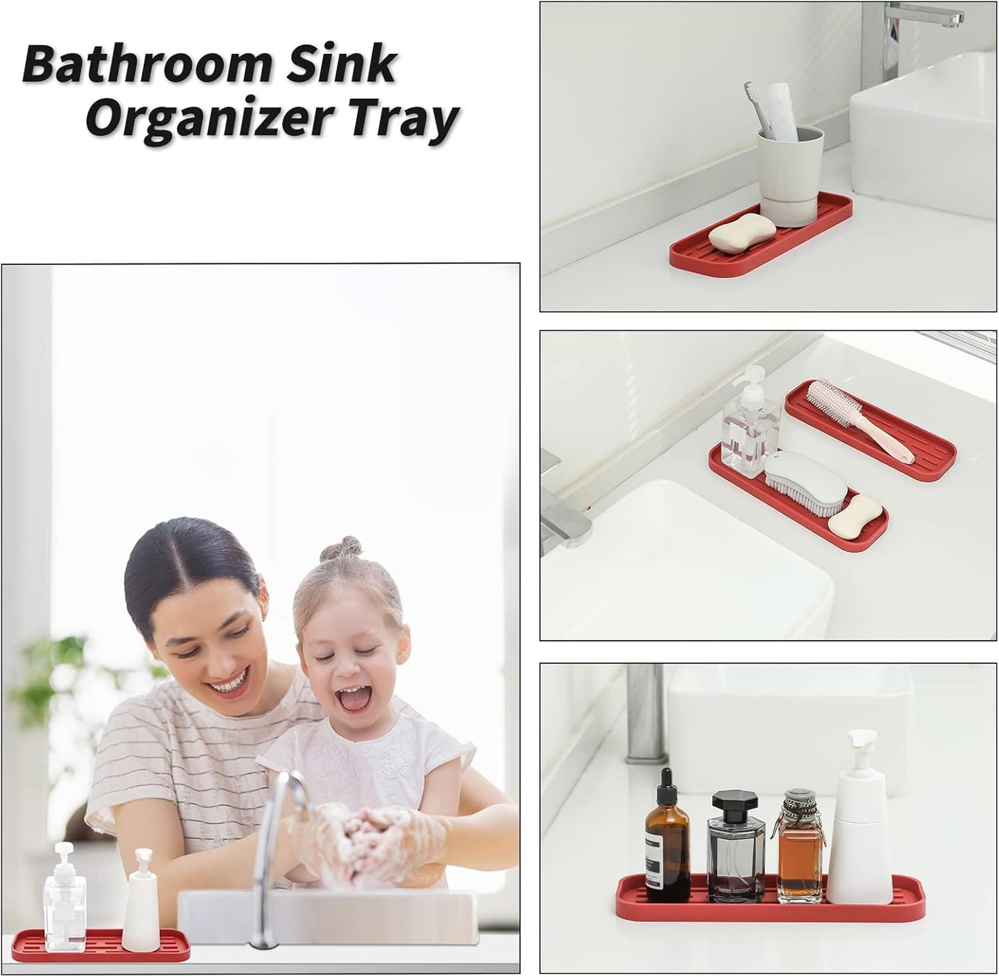 Silicone Kitchen Sink Organizer Tray for Multiple Usage,Eco-Friendly Sponges Holder for Kitchen