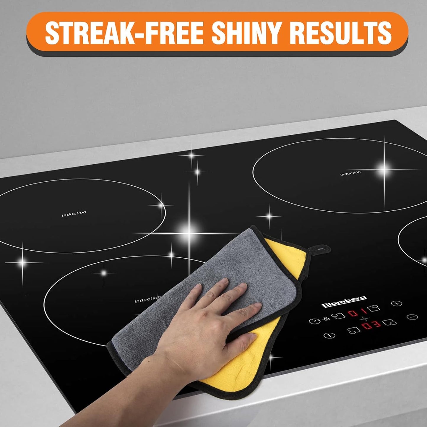 Glass Stove Top Cleaner Kit, 12 Oz Glass Cooktop Cleaner Non-Abrasive, Stove Oven Cleaner & Polish