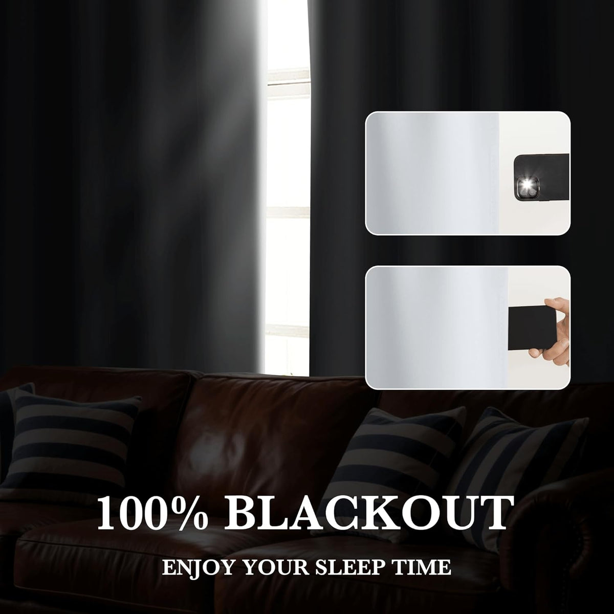 RYB HOME Mini Small 100% Blackout Curtains for Kitchen, Energy Saving Heat Blocking Half Window