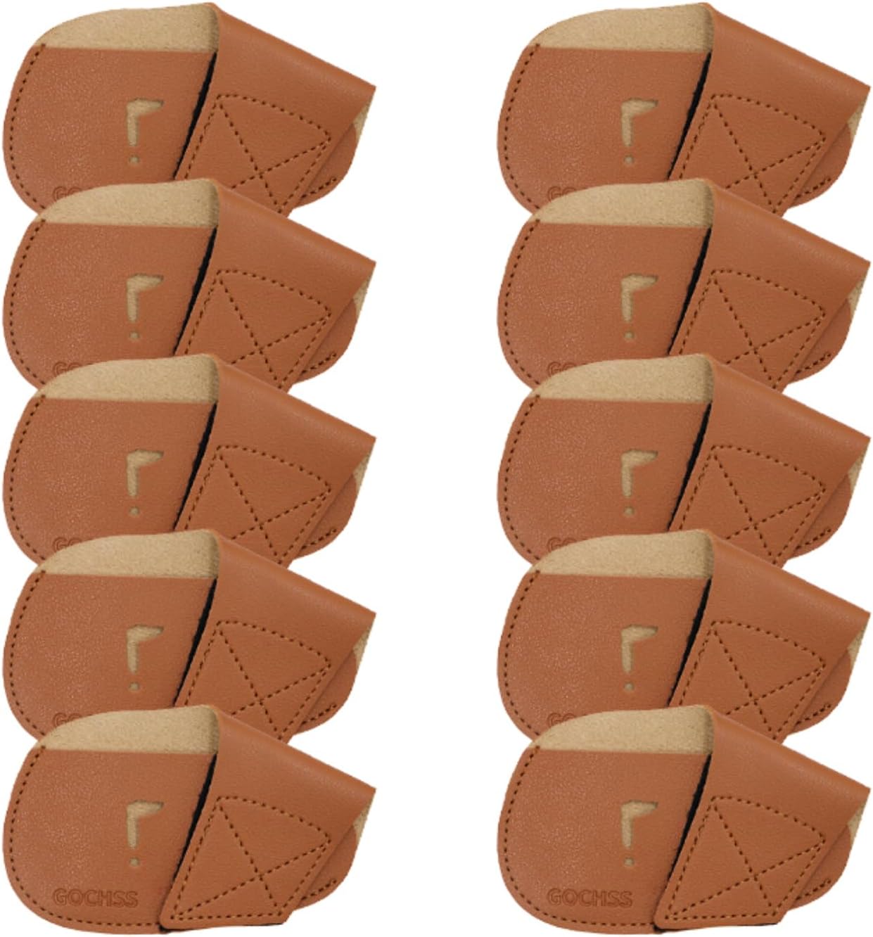 I Golf Iron Headcovers 10pcs PU Fit Both Right-Handed Clubs Golf Club Protector for Titleist