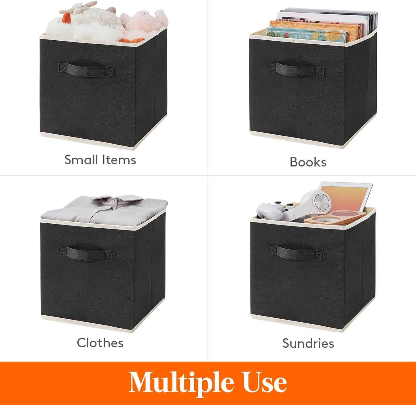 Lifewit 16 Packs Storage Cubes, 11 Inch Cube Storage Bins, Foldable Decorative Fabric Storage