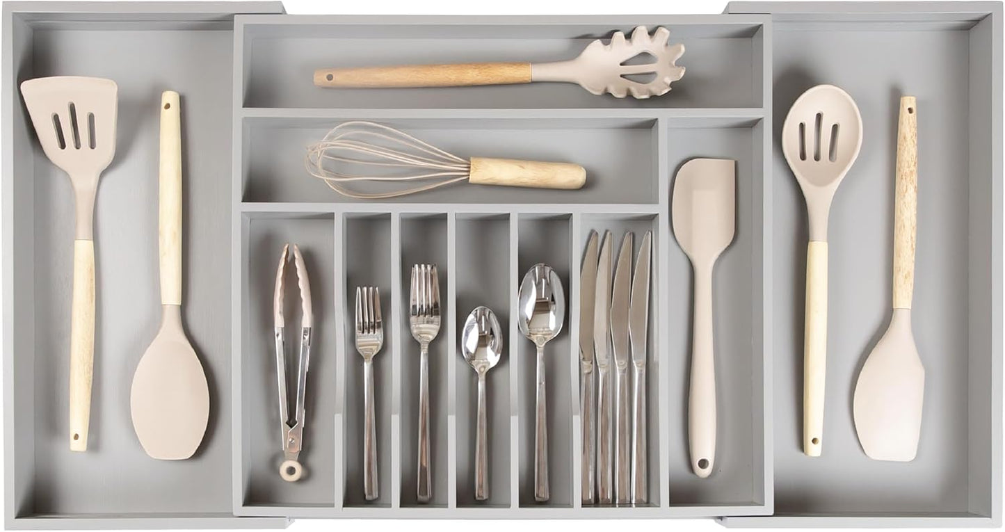 KitchenEdge Premium Silverware, Flatware and Utensil Organizer for Kitchen Drawers, Food-Safe