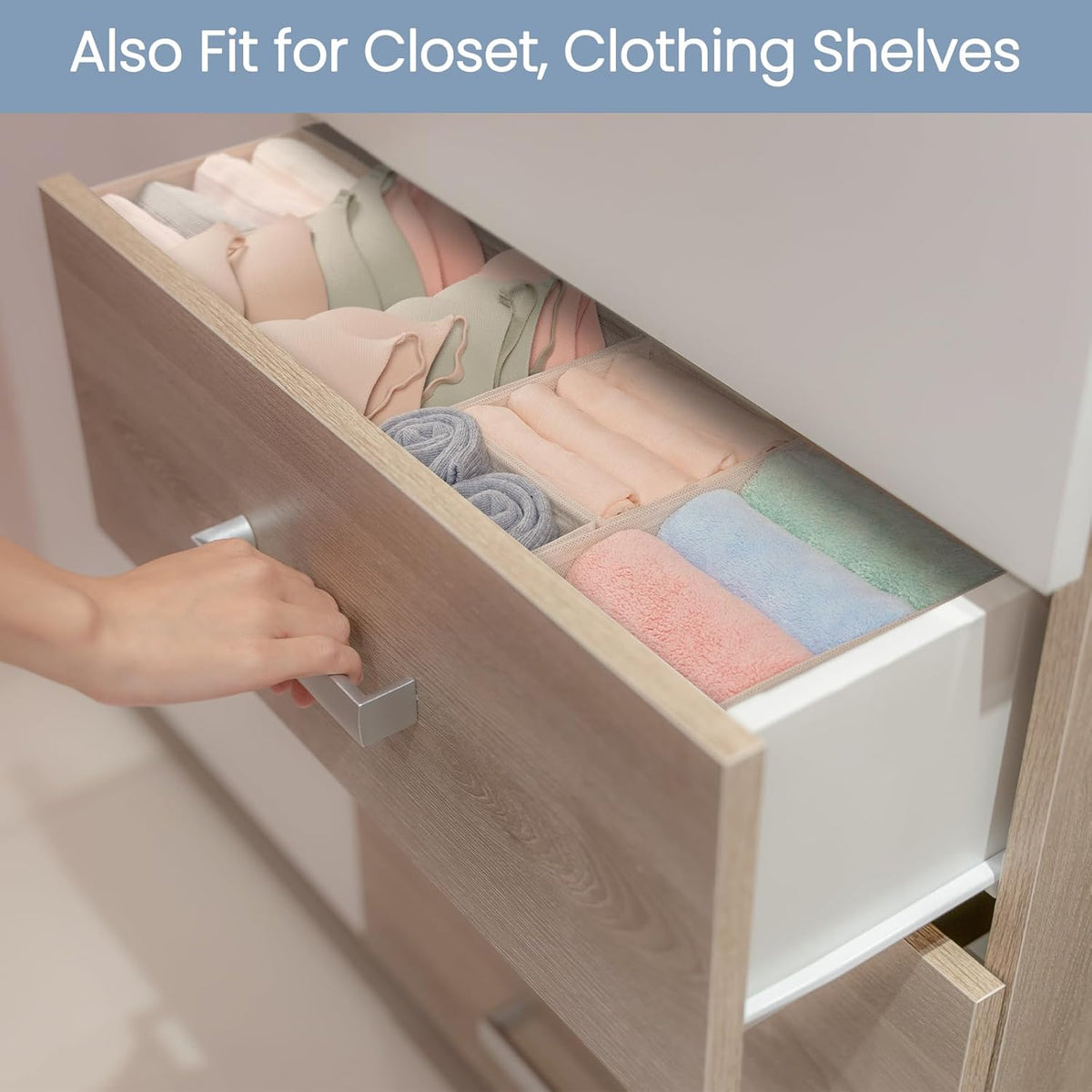 Criusia Drawer Organizer Clothes, 24 Pack Underwear Drawer Organizers, Foldable Closet Organizers