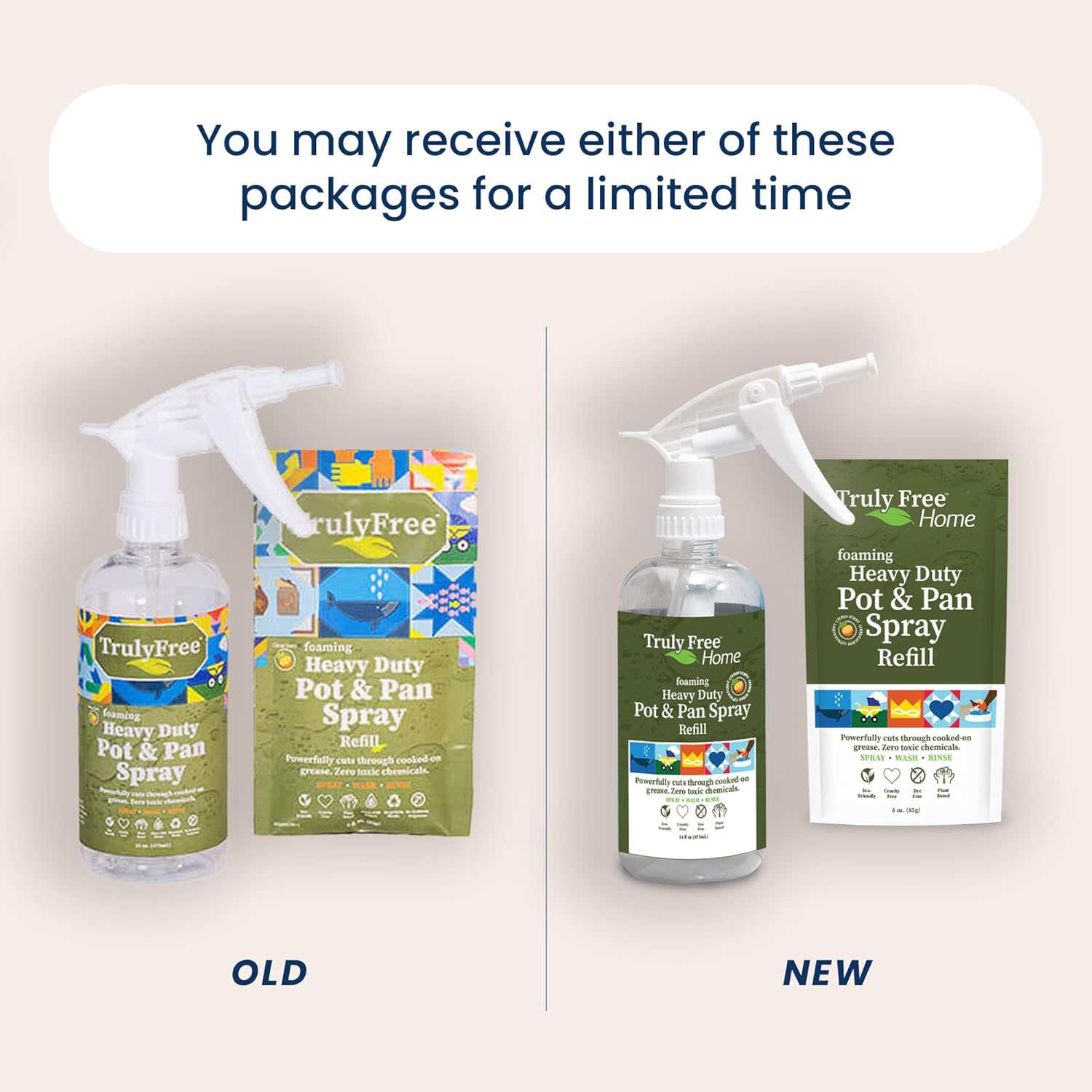 Truly Free Heavy Duty Pot & Pan Spray - Powerful Foaming Grease Remover, Multi-Purpose Kitchen